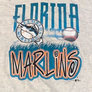 VTG 1997 Florida Marlins Kids Graphic T-Shirt - XL 18 x 22